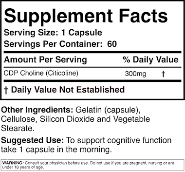 CDP Choline supplement facts